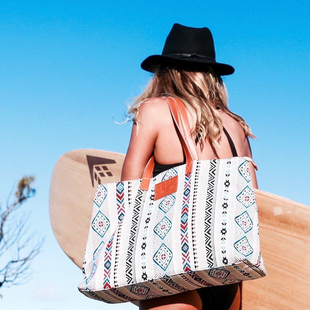 We’re loving the bohemian vibe from these backpacks and totes