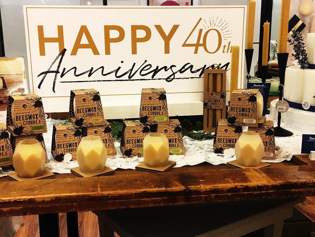 A very happy 40th anniversary to @northernlightscandleco! Check out the new Beeswax collection in 2-1308 at @americasmartatl.