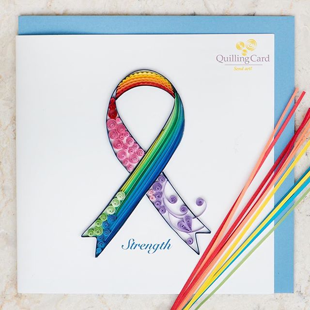 Show support for those you know who are struggling or are survivors with this Cancer Ribbon card from @quillingcard
