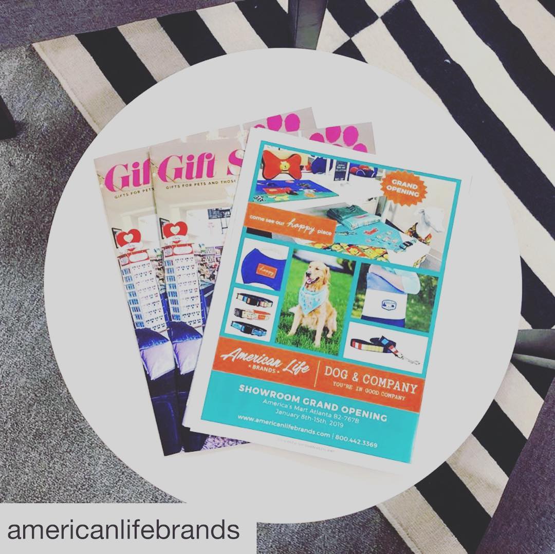 @americanlifebrands with @get_repost
・・・
Day 4 at @americasmartatl! Did you spot our ad in @giftshop_pets?! Stop by booth 767B in Building 2 to learn more about how the pet gift market can help you fetch more sales  @giftshop_pets @americasmartatl @giftshop_magazine