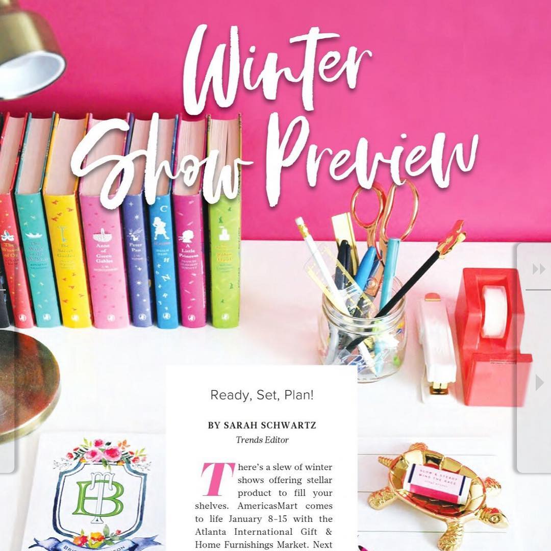 Are you heading to @americasmartatl this week?? How about @dallasmarket, @ny_now, @stationeryshow @lasvegasmarket  or @lamart1933?? We’ve got you covered with our Winter Show Preview in the new issue of Gift Shop and online. Link in bio! See you there! 😎