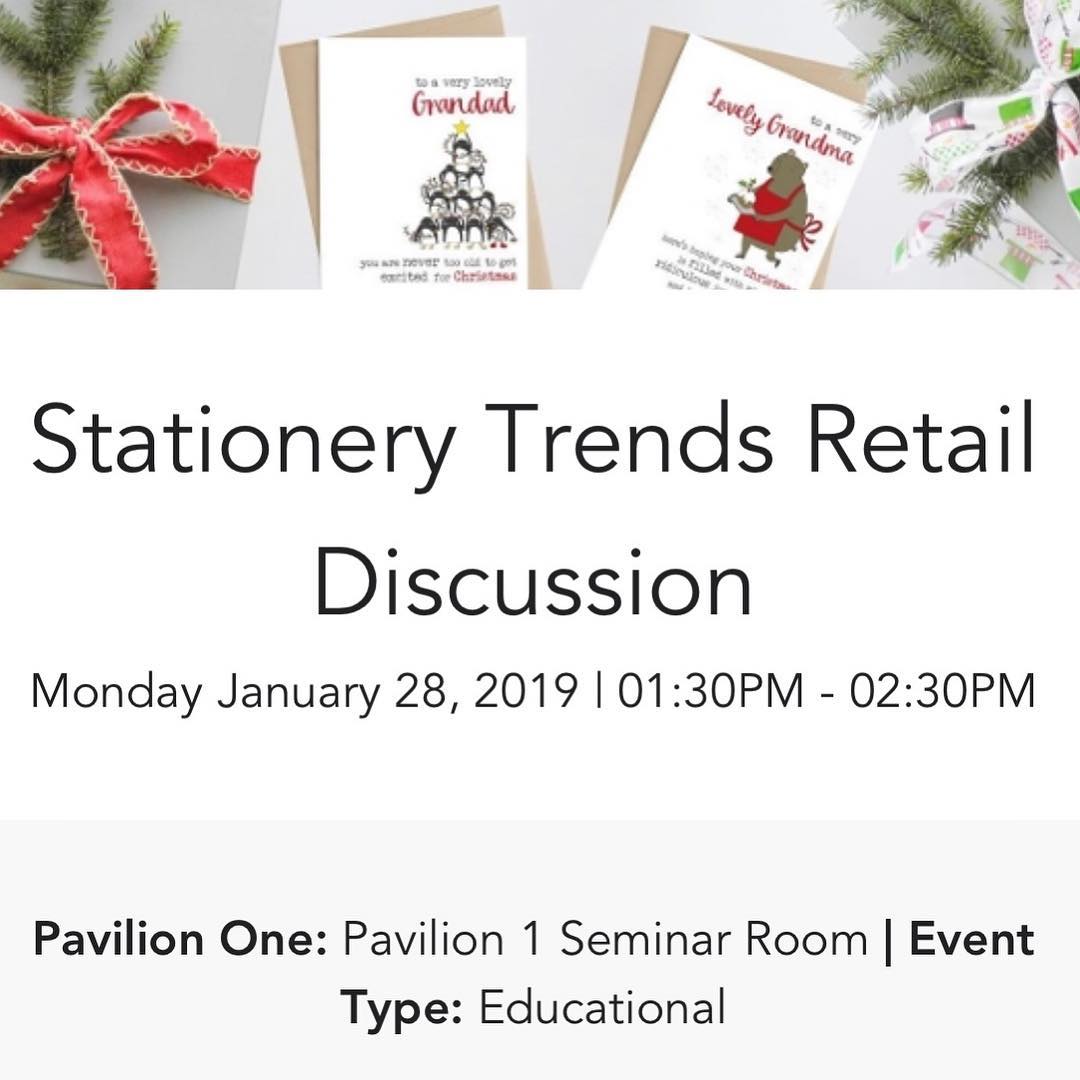 At Las Vegas Market? Hurry over to Pavilion One to join Stationery Trends editor-in-chief Sarah Schwartz for a lively discussion about stationery and trends @lasvegasmarket