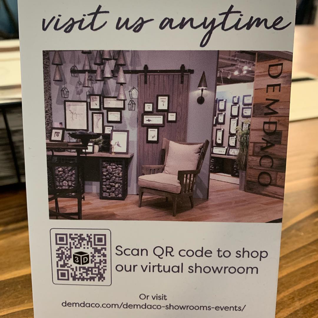 Can’t make it to Atlanta? Don’t worry, scan this code for a virtual tour of the @demdaco showroom… it’s  mind-blowing
