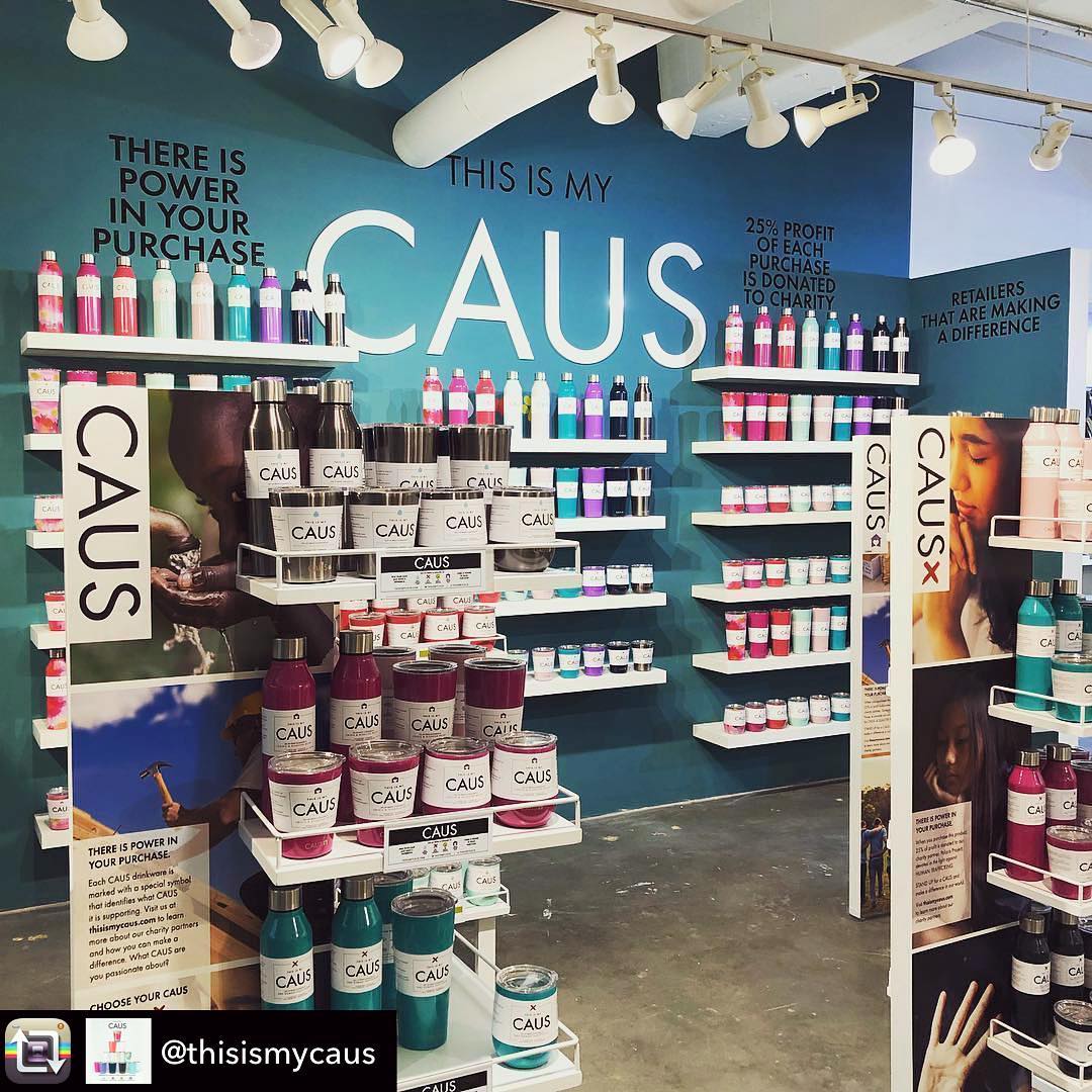 Repost from @thisismycaus – so excited to debut CAUS at @americasmartatl this week! 25% of all profit goes to charities helping to end Human Trafficking (Polaris) support Crisis & Disaster Relief (@samaritanspurse) and Pet Rescue & Adoption (@redroverorg), as well as providing Clean Drinking Water (@world_help) to those needing it most. We invite you to learn more about our charity partners and follow our CAUS! @thisismycaus @shopmarysquare