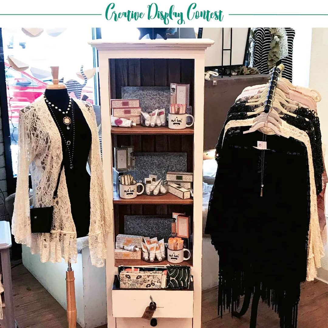 Voting for our 2019 Creative Display Contest ends Feb. 12. Here’s a look at @theowlbox, one of the 11 finalists. Cast your votes at bit.ly/GSDisplays19 • “We love that this display is simple and tells a feel-good story. It reflects a soft romantic style that’s fun and feminine with clothing, jewelry and fragrance. We also love how the fragrance is easy to shop at a glance with a single fragrance on a shelf!” — Gail Gabbert