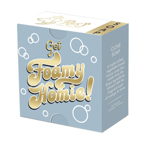 Get Foamy Homie Boxed Soap. Molly & Rex. Circle 147.