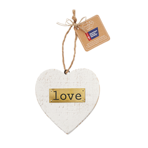 Mud Pie Wooden Heart Ornament