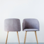 Creative Co-op midcentury modern chairs in gray