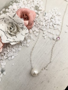 Pretty in Pink Pearl Necklace by Isabelle Grace Jewelry.