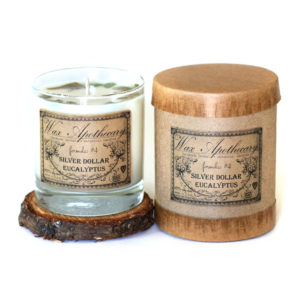Silver Dollar Eucalyptus Candle in Scotch Glass by Wax Apothecary.