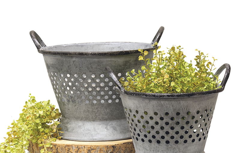 Weathered Tin Colander from CWI Gifts