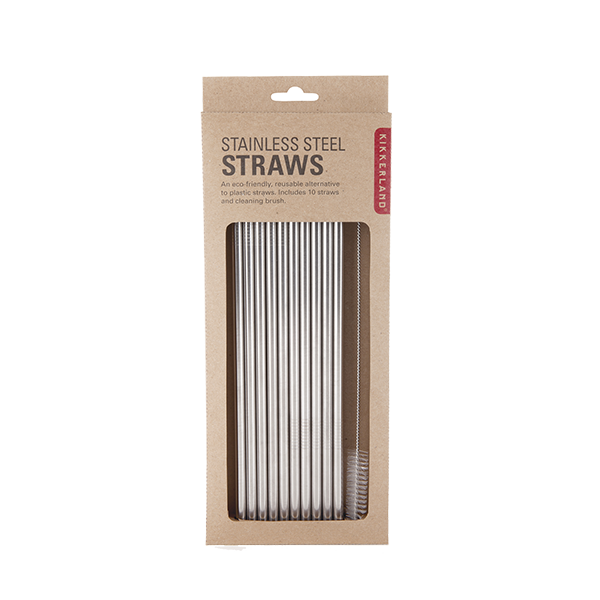 Stainless Steel Straws 
															/ Kikkerland							