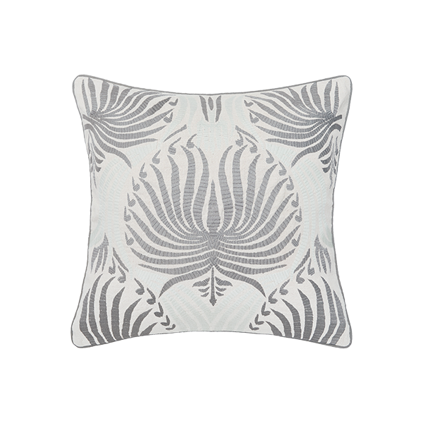 Embroidered Nova Silver Grey Pillow 
															/ Elisabeth York							