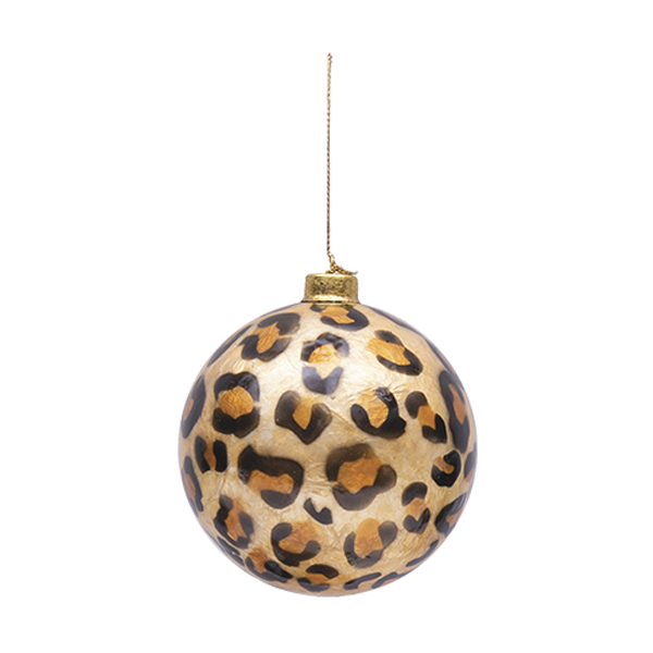Leopard Print Capiz Ornament
