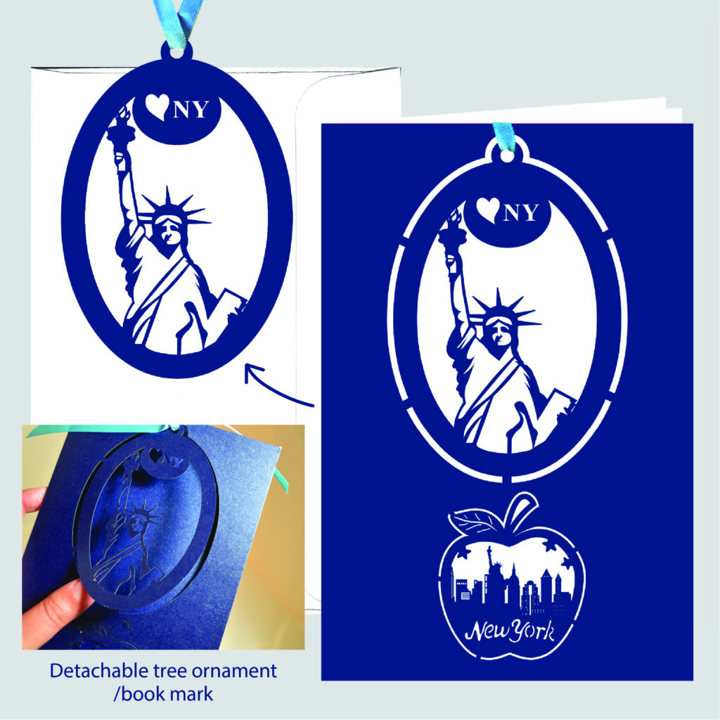 NEW YORK STATUE OF LIBERTY laser cut card from Translink Corporation