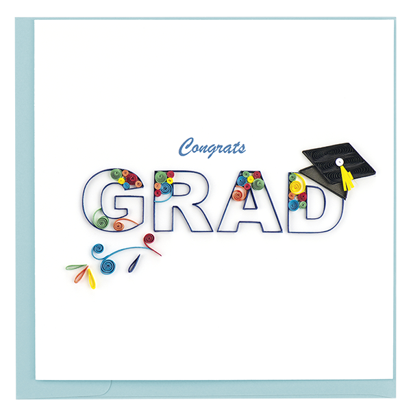 Congrats Grad Swirl Quilled Card 
															/ Quilling Card							