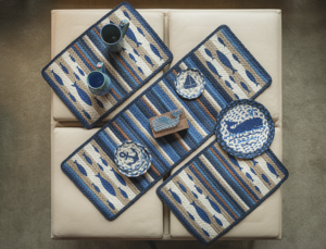 Nautical Fish table linen collection from Earth Rugs