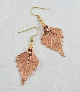 Real Birch Leaf Earrings from The Rose Lady