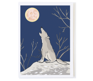 Wolf Howling Greeting Card from mollyOcards
