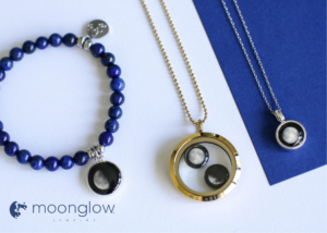 Beaded Bracelet, Locket & Sky Light Necklace from Moonglow Jewelry