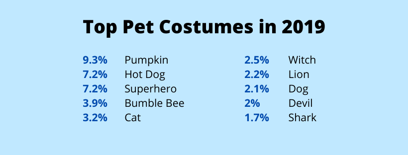 Top Pet Costumes in 2019 infographic