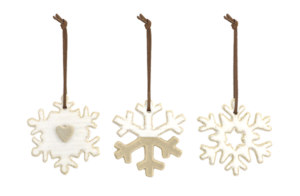 Snow Day Snowflake Ornaments Set of 3 Assorted from DEMDACO