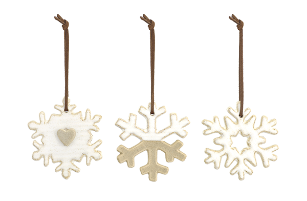 Snow Day Snowflake Ornaments Set of 3, Assorted