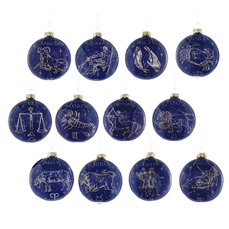 Zodiac Glass Ornament Set