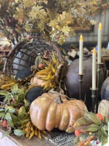 The Red Rooster, a retailer in Boerne, Texas highlights fall in this merchandise display