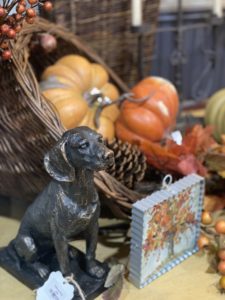 The Red Rooster, a retailer in Boerne, Texas highlights fall in this merchandise display