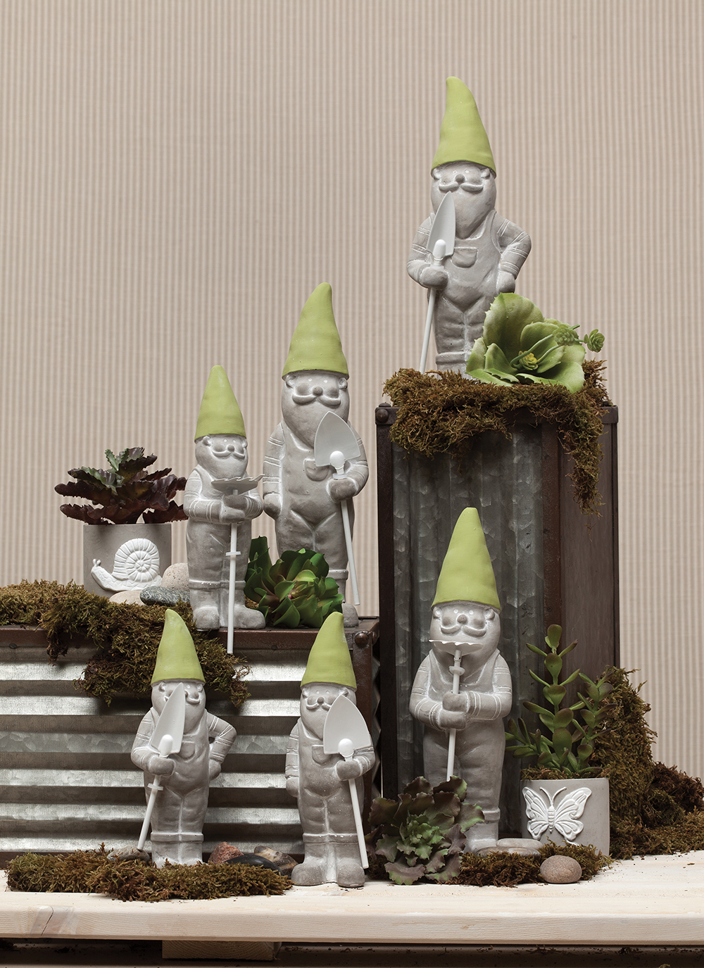 Concrete garden gnomes