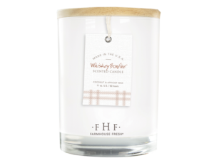 Whiskey Bonfire Candle with Wooden Lid from FarmHouse Fresh