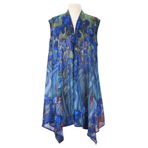 Van Gogh Irises Sheer Long Vests from Galleria Enterprises