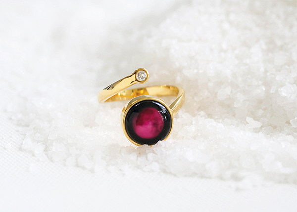 Pink Moon Cosmic Spiral Ring 
															/ Moonglow Jewelry							
