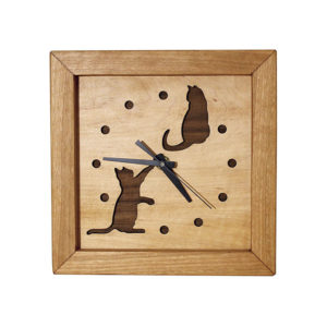 Cats at Play Box Clock from Sabbath-Day Woods
