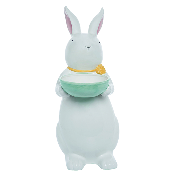 Dolomite Standing Bunny Candy Bowl 
															/ Transpac							
