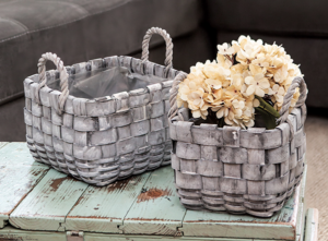 Gray-washed Planter Baskets from Col House Designs