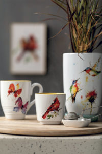 Spring Cardinal Cup and Trinket Set from DEMDACO, art from Dean Crouser
