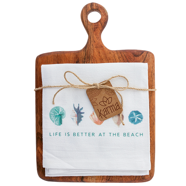 Cutting Board with Tea Towel 
															/ Karma Gifts							