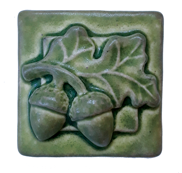 Acorn with Leaves Porcelain Art Tile 
															/ Whistling Frog Tile							