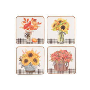 C&F Home Autumn Flower Coaster Set