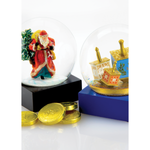 Santa & Dreidels Snow Globes from CoolSnowGlobes