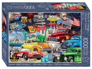 Route 66 Vintage Cars and Trucks Puzzle from Crown Point Graphics