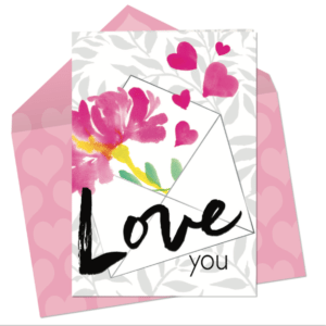 Saying, “I love you” is simple with this card. Inside reads “…more than words can say! Happy Valentine’s Day.” 