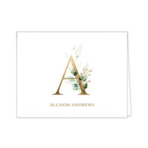 Gold Leaf Alphabet Folded Note by Picme!Prints from PrintsWell