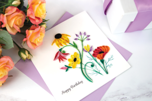 Quilled Wildflower Birthday Blooms Greeting Card from Quilling Card
