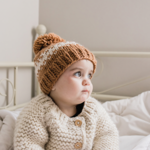 Rebel Pecan Knit Beanie Hat from Huggalugs