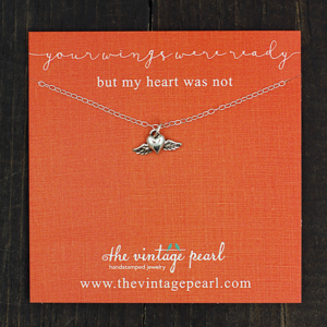 Your Wings Were- Ready Necklace and Card from The Vintage Pearl, Made in the USA