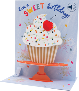 Cupcake Stand Sight 'n Sound Pop-Up Card from Up With Paper