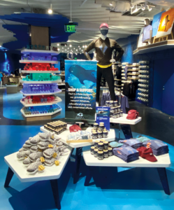 Shop and Support merchandise display at Georgia Aquarium